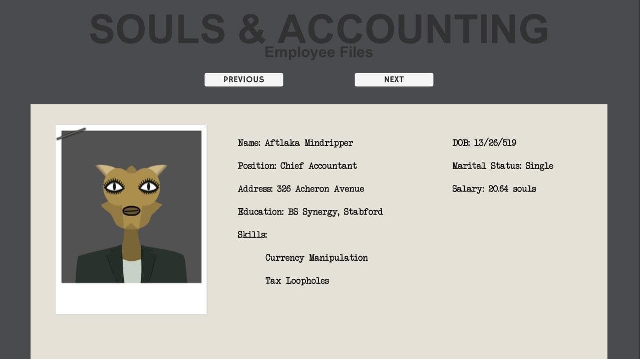 Souls & Accounting: Employee Files