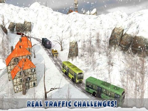 Winter City Off-road Hill Bus Driving Simulator 3D screenshot 5