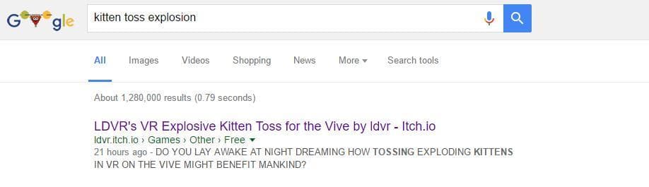 LDVRs VR Explosive Kitten Toss for the Vive screenshot 2