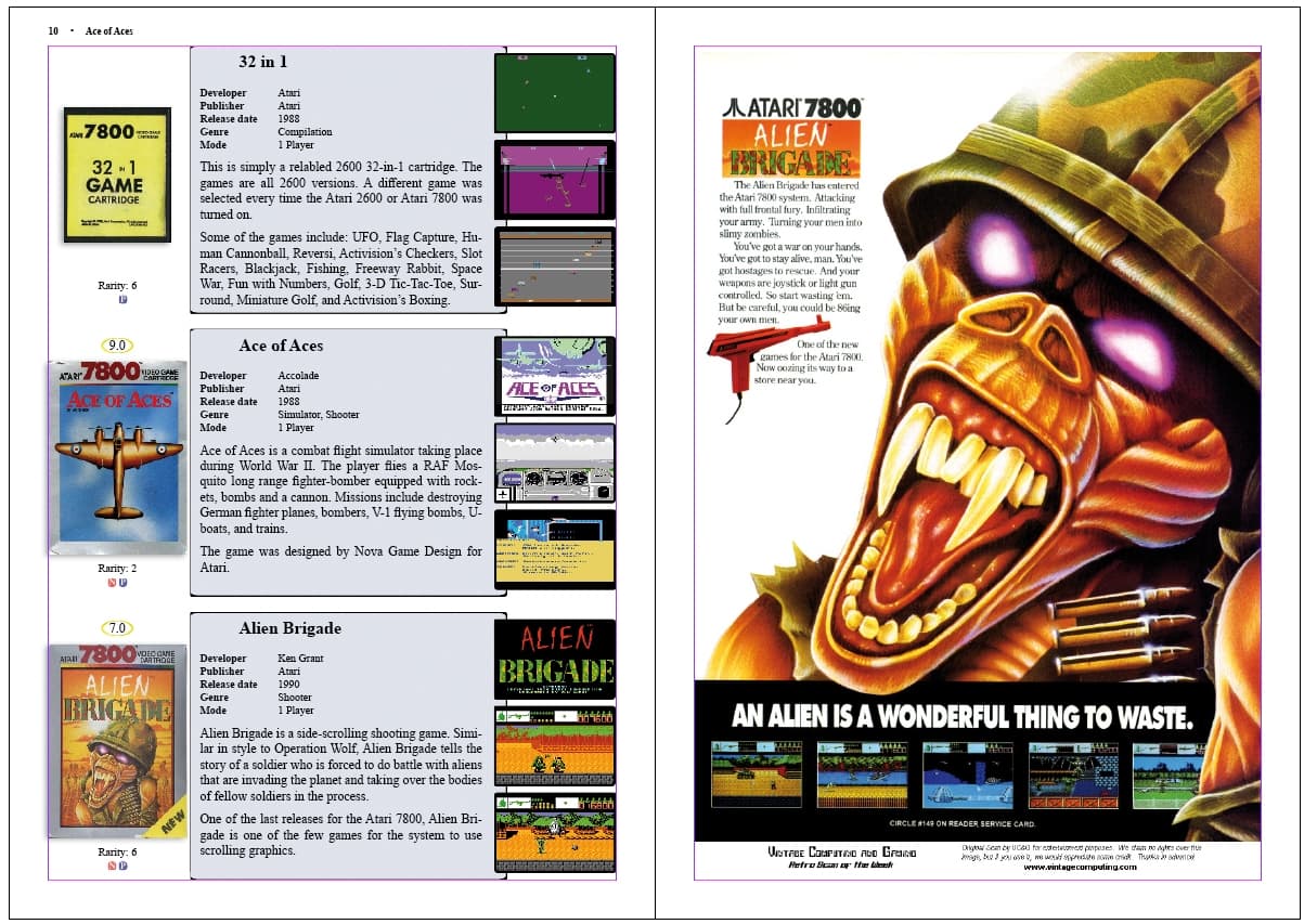 the Atari 7800 Encyclopedia Book screenshot 4