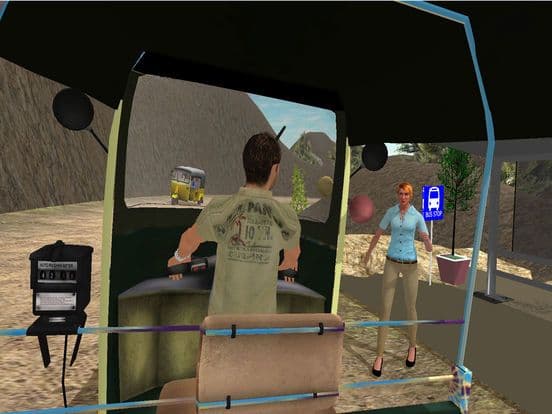 Off road tuk tuk auto rickshaw driving 3D simulator free 2016 - Take tourists to their destinations through hilly tracks screenshot 5