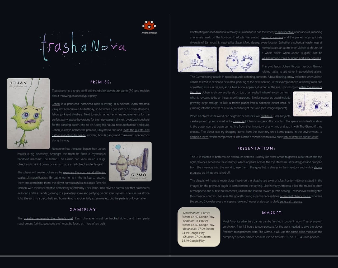 Amanita Design two-page pitch document