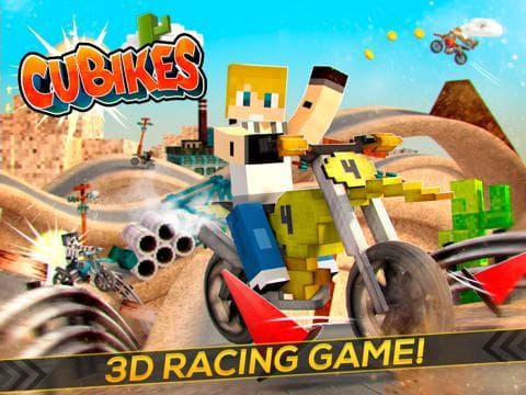 Cubikes | Desert Dirt Bikes Racing & Crafting Game For Free screenshot 2