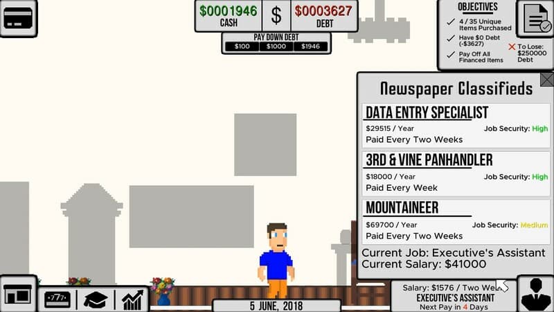Life and Debt: A Real Life Simulator (itch) screenshot 6