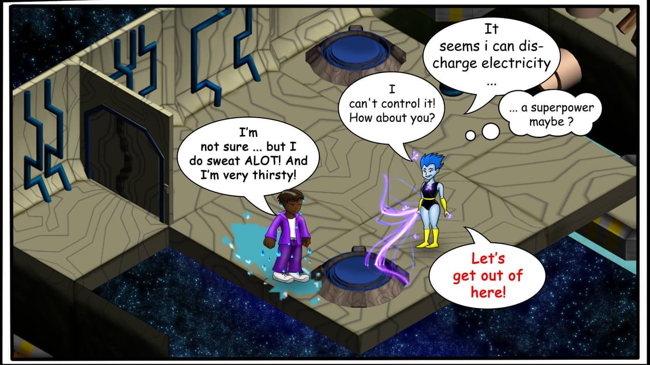 Unlikely adventures of Constantly Sweating Guy and Random Electric Discharge Lady in Dangerous Space screenshot 4