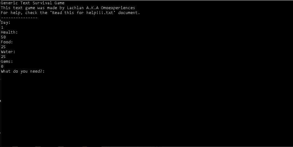 Generic Text Survival Game screenshot 2