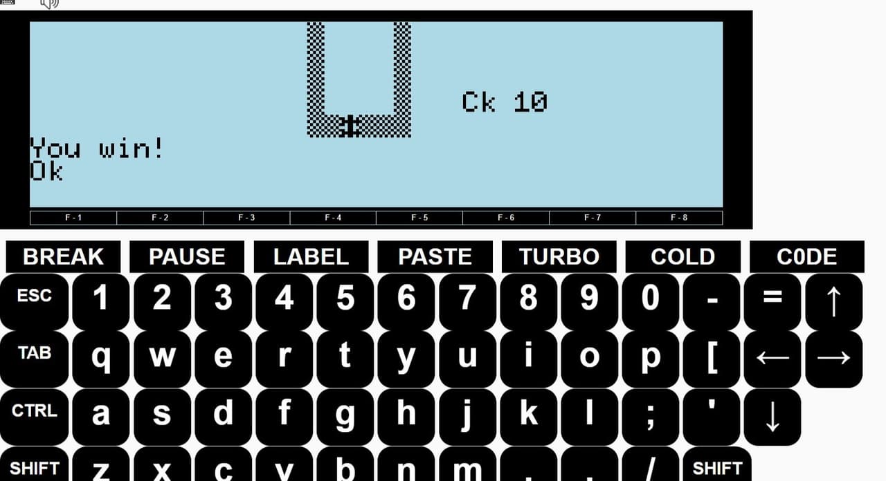 Indy! (Tandy TRS-80 Model 100) by David Plass