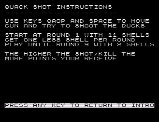DuckHunt/Quack Shot - ZX Spectrum screenshot 2