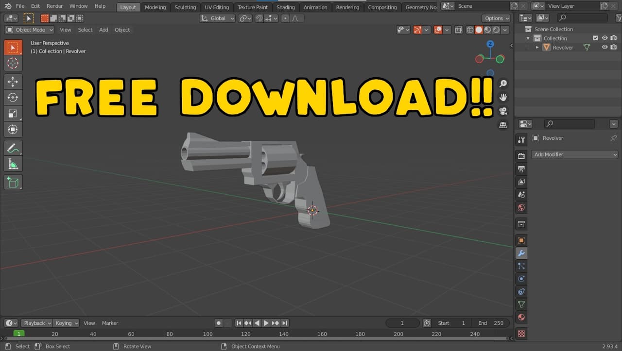 Revolver 3D Model Free Download