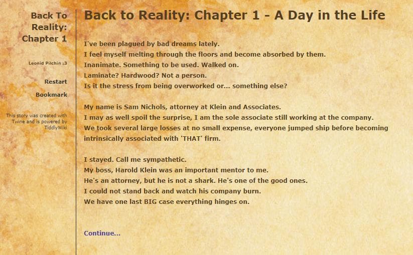 A Near Dawn: Text Prototype