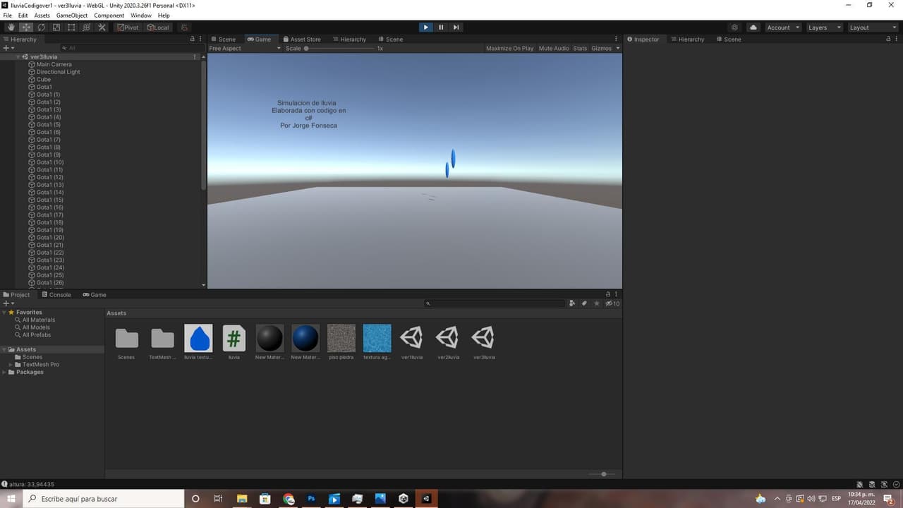 Lluvia en unity