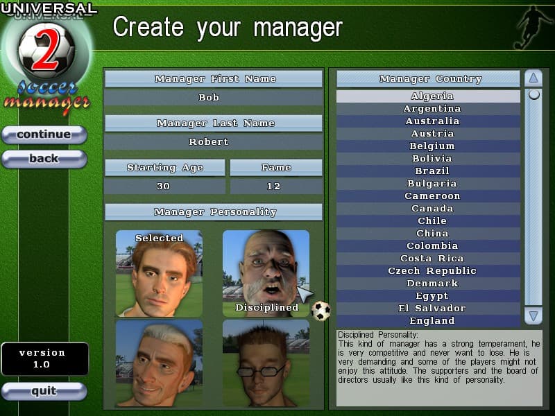 Universal Soccer Manager 2 screenshot 6