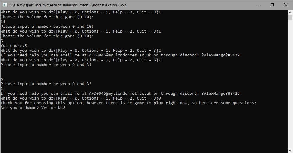 Text Adventure Main Menu