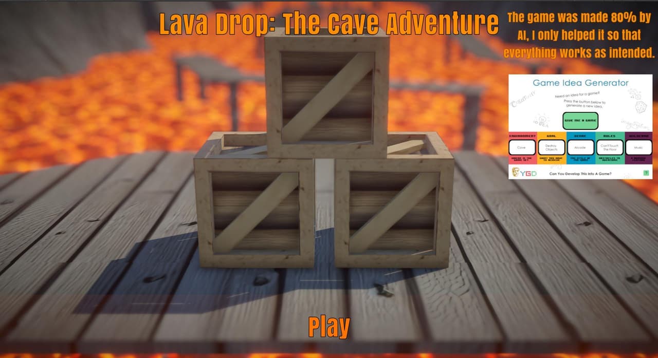 Lava Drop: The Cave Adventure (AI Generated Game)