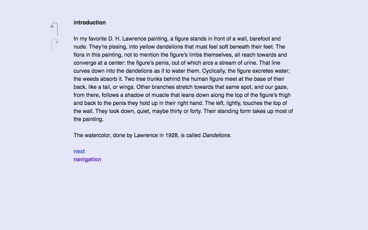 d. h. lawrences (a/sexual) erotics: a twine essay screenshot 4