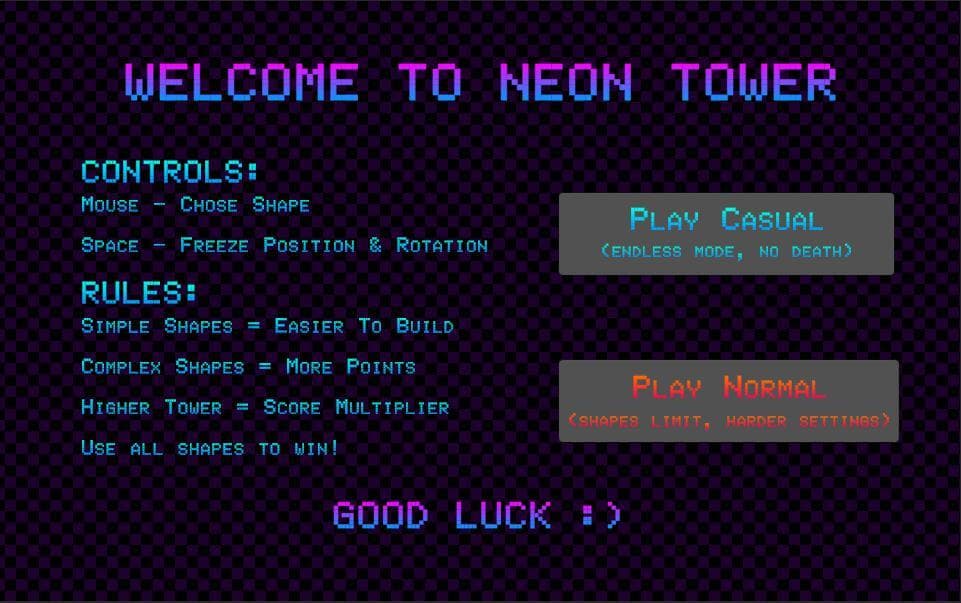 Neon Tower Ludum Dare 49 screenshot 2