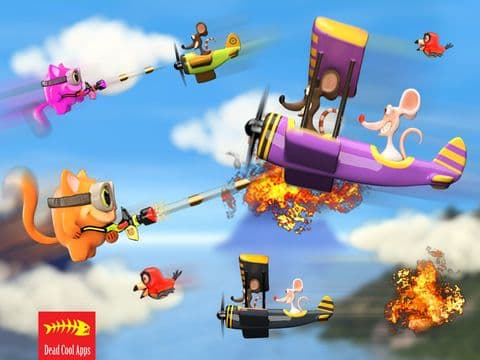 Airplane Cats vs Rats FREE - Tiny Flying Angry Air Battle Game screenshot 2