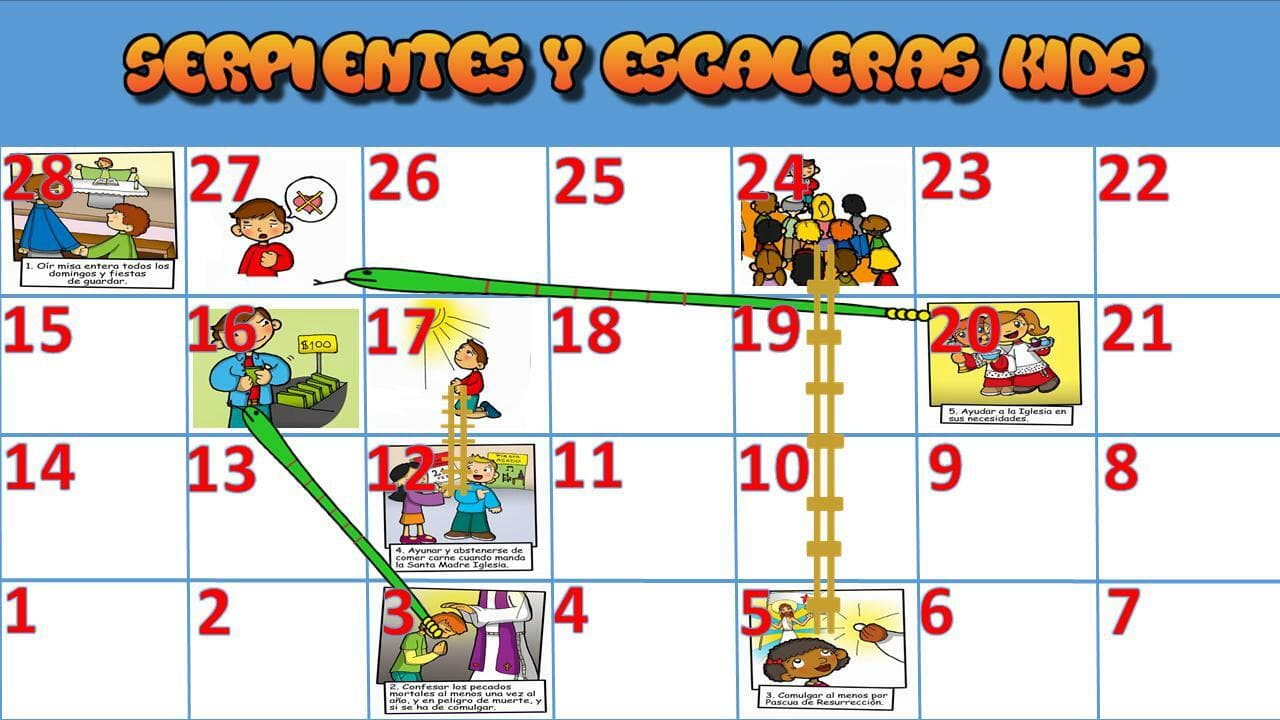 Serpientes y Escaleras Edición 5 Mandamientos