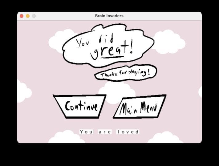 Brain Invaders (cjw102, jrddp, waliaro, THChristensen) screenshot 3