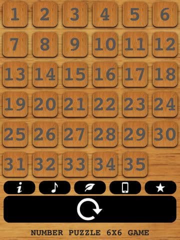 Number Puzzle 6X6 Slider Free