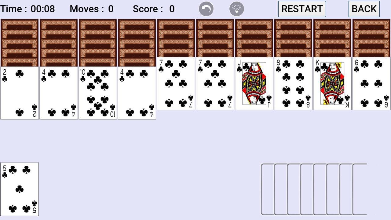 Spider Solitaire (itch) screenshot 2
