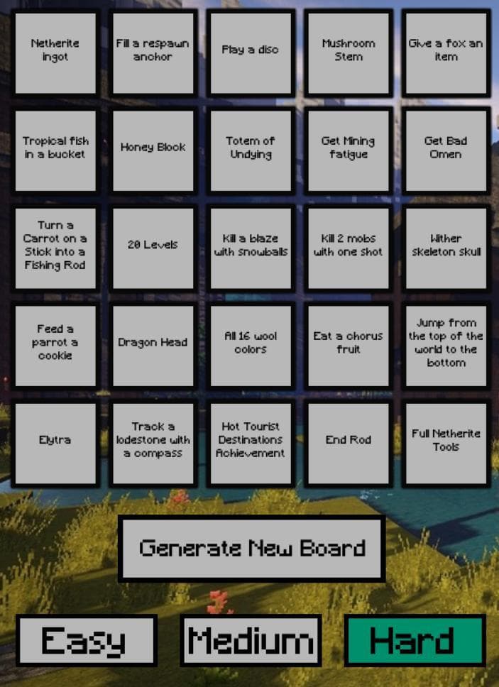 Minecraft Bingo+