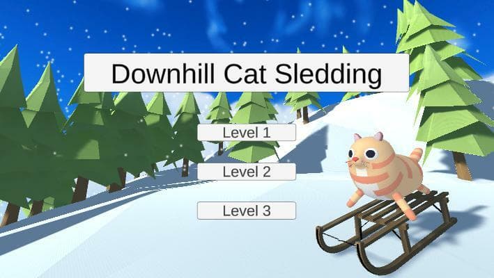 Downhill Cat Sledding screenshot 2