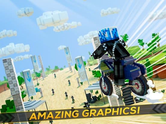 Block Dirt Bike Survival Multiplayer Racing Game screenshot 3
