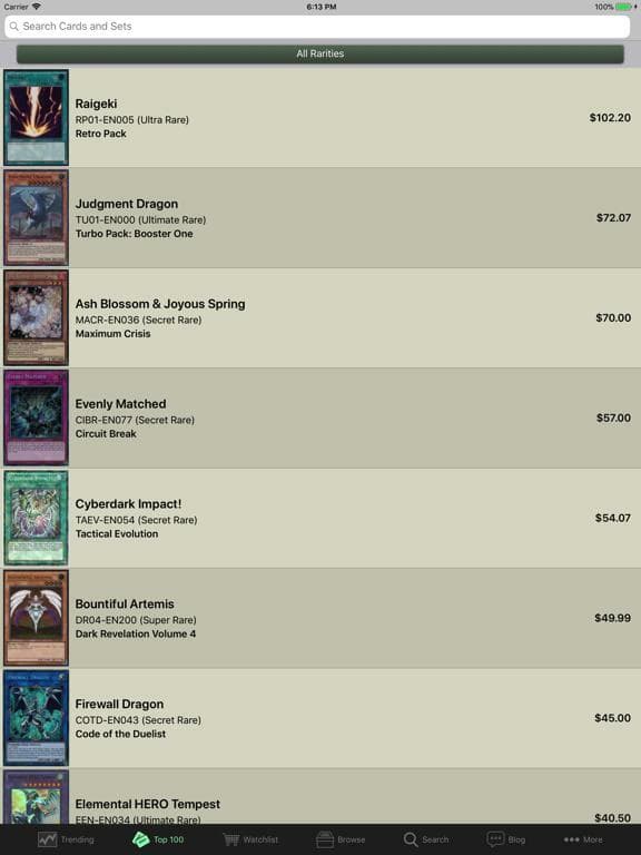 Card Prices: Yu-Gi-Oh Edition