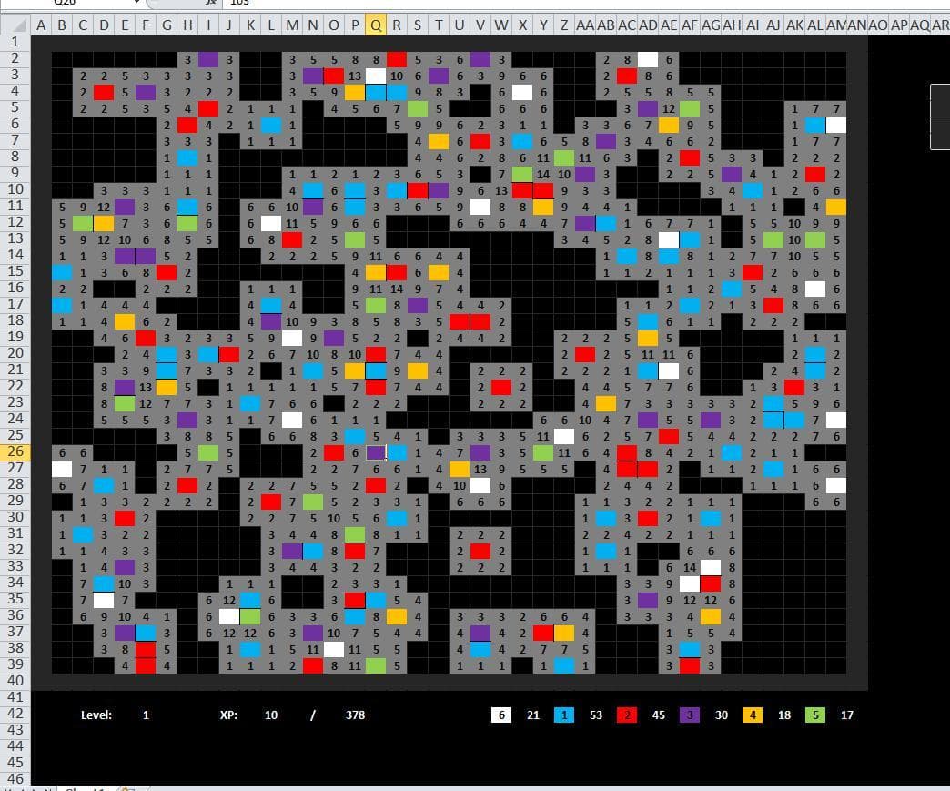 RPG Minesweeper Excel