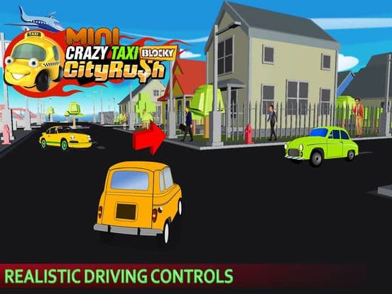 Mini Crazy Taxi Driver - Blocky Pixel City Rush screenshot 2