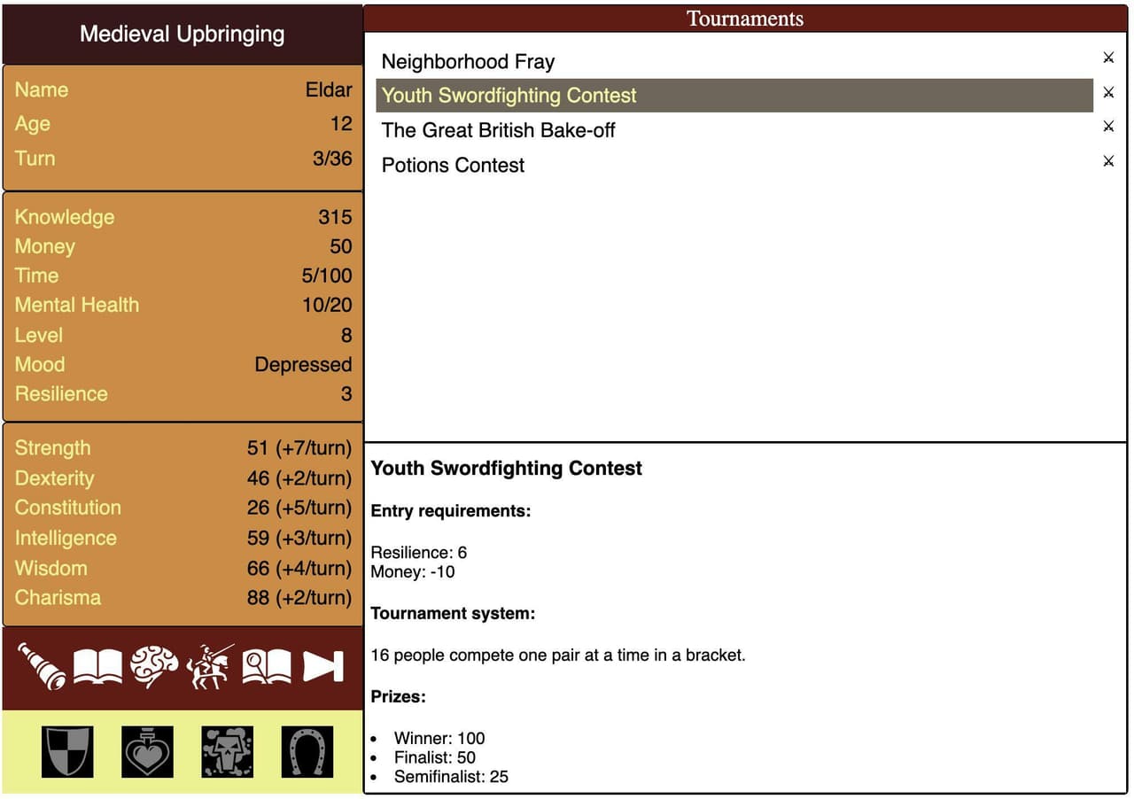 Medieval Upbringing 7DRL screenshot 5