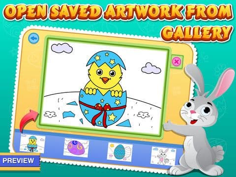 Easter Coloring Free: Paint the Eggs, rabbits and chickens