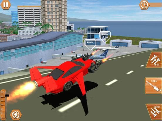 Flying Car Shooting Chase: Air Stunt Simulator screenshot 2