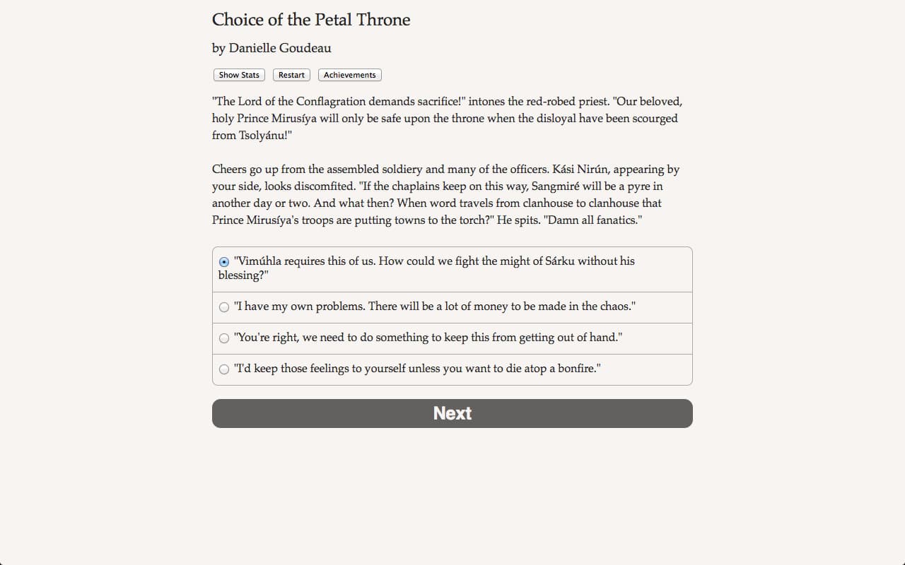 Choice of the Petal Throne screenshot 2