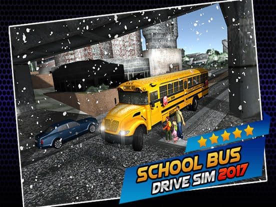 Winter school bus simulator - snow bus parking 3D