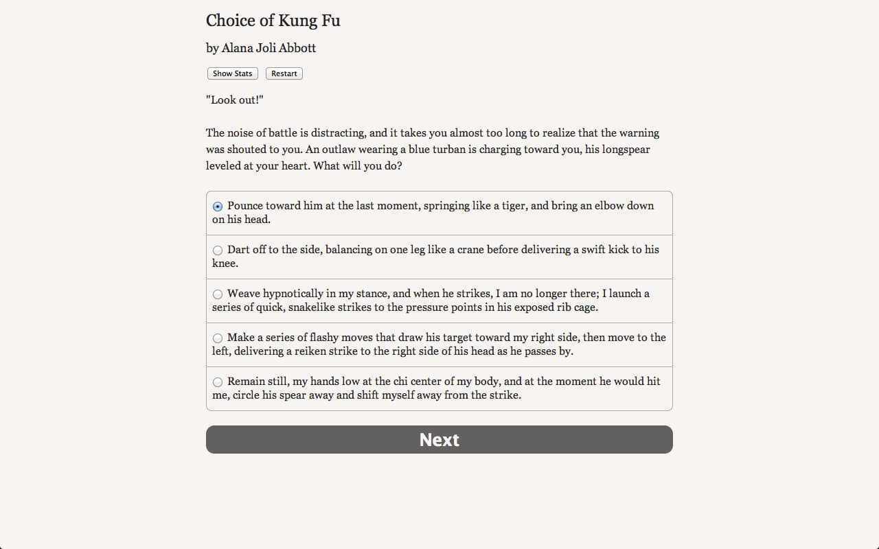 Choice of Kung Fu