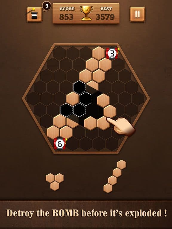 Wooden Hexagon Fit: Hexa Block screenshot 4