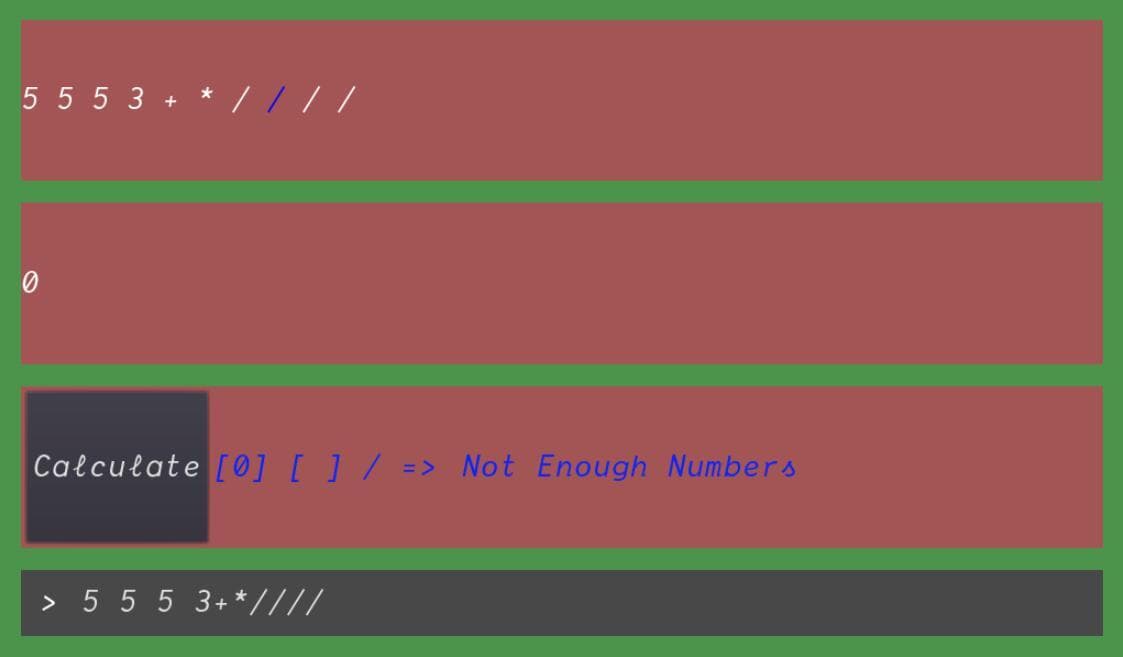 Reverse Polish Notation Debugger