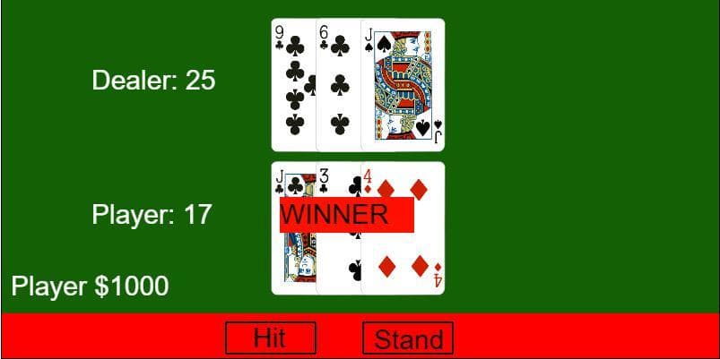 Simple Blackjack(21) game