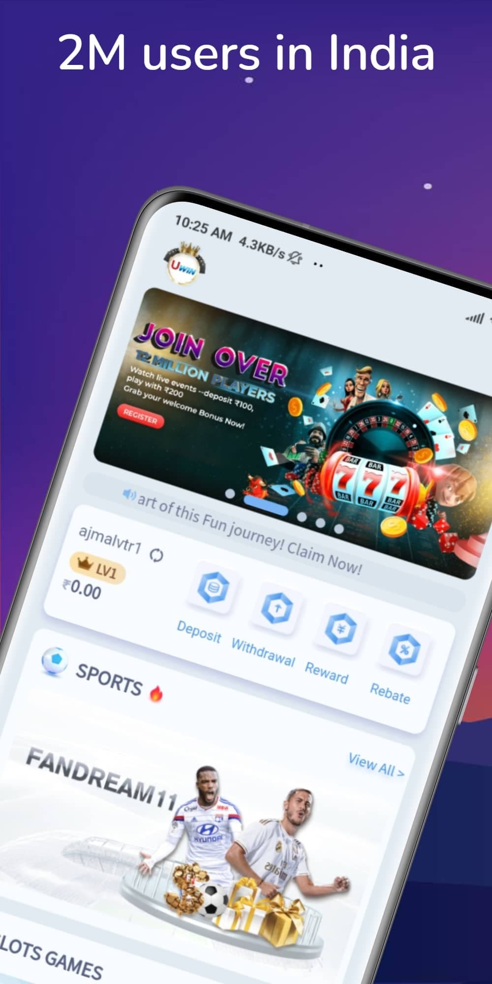 Uwin- Online Sports Fantasy screenshot 2