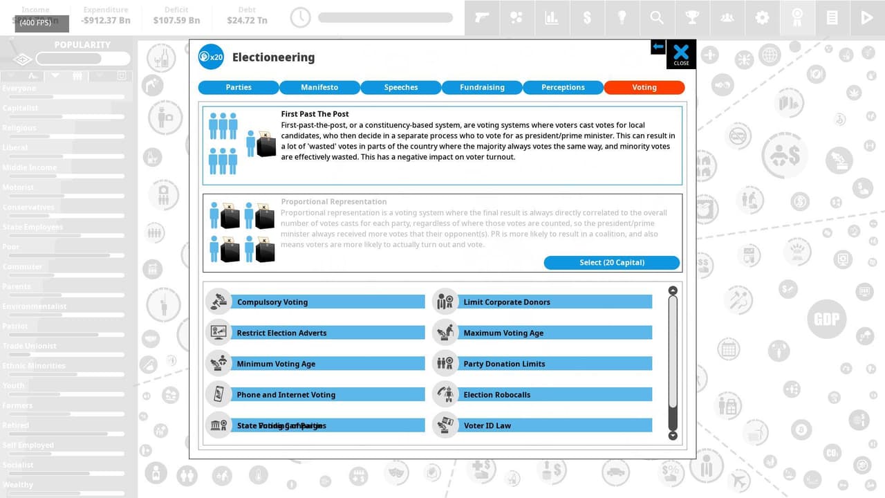 Democracy 4 - Voting Systems screenshot 2