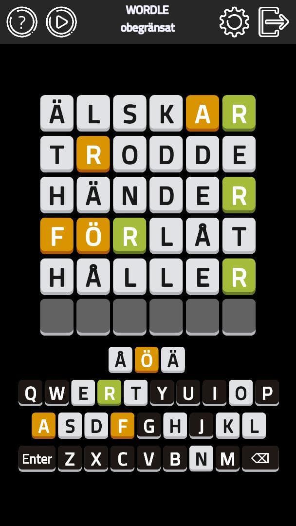 Wordle svenska screenshot 4