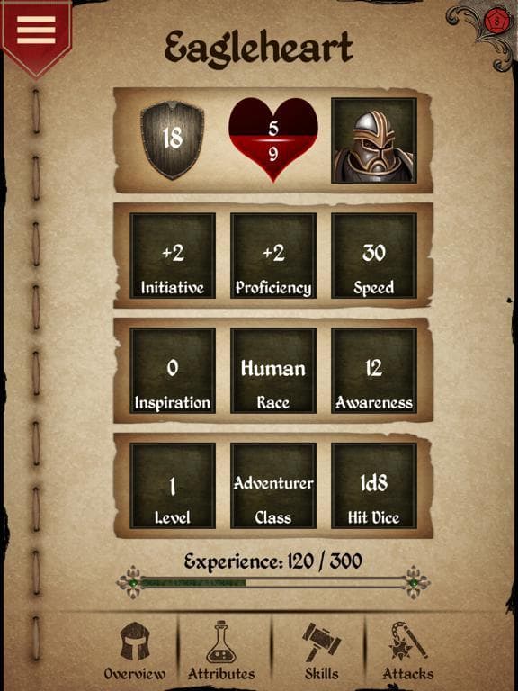 Character Sheet screenshot 3