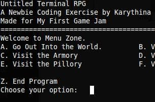 Untitled Proof-of-Effort Terminal RPG
