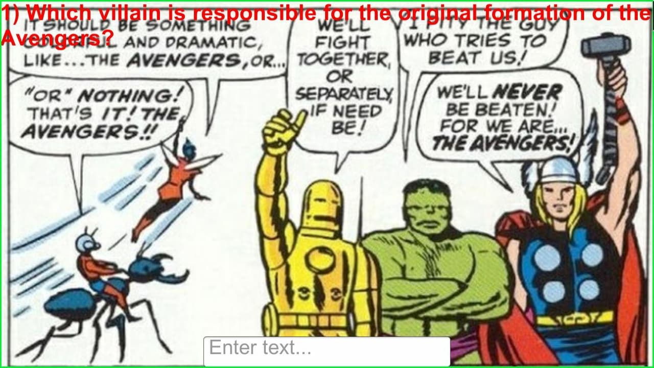 Avengers Trivia Game