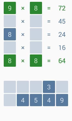 Multiplication table screenshot 3