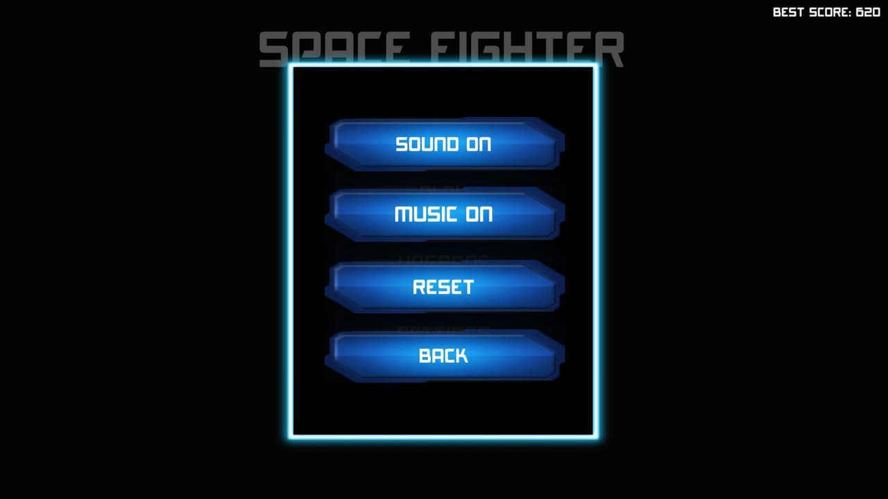 Neon Space Fighter - shooting asteroids and spaceships