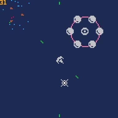 1K Bosconian demake #Pico1k screenshot 3