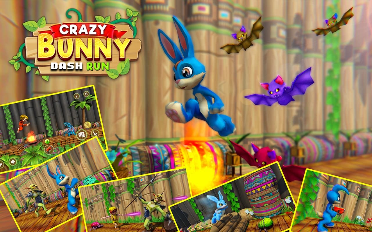 Crazy Bunny Dash Run - Bunny Rabbit Game screenshot 2